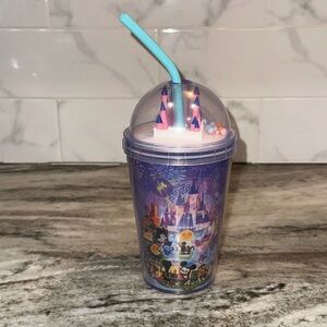 Disney Parks Joey Chou FANTASYLAND CASTLE Cold Tumbler Straw 14 oz Walt Mickey